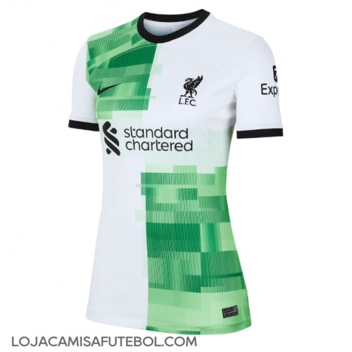 Camisa de Futebol Liverpool Equipamento Secundário Mulheres 2023-24 Manga Curta